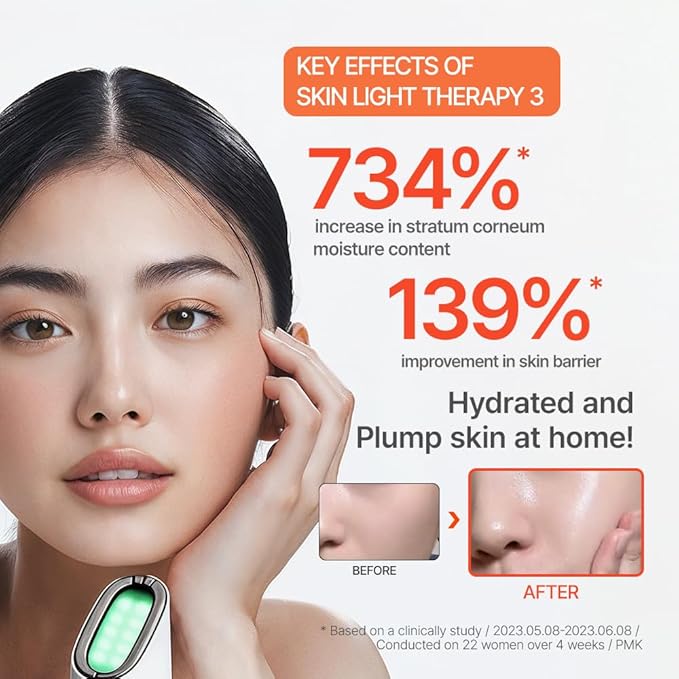 MakeOn Skin Light Therapy III - 5 in 1 Massager, Real Glow Skin Booster, Red Light LED for Face, Beauty Massager for Pore Tightening, Radiant, Firming, Korean Skin Care