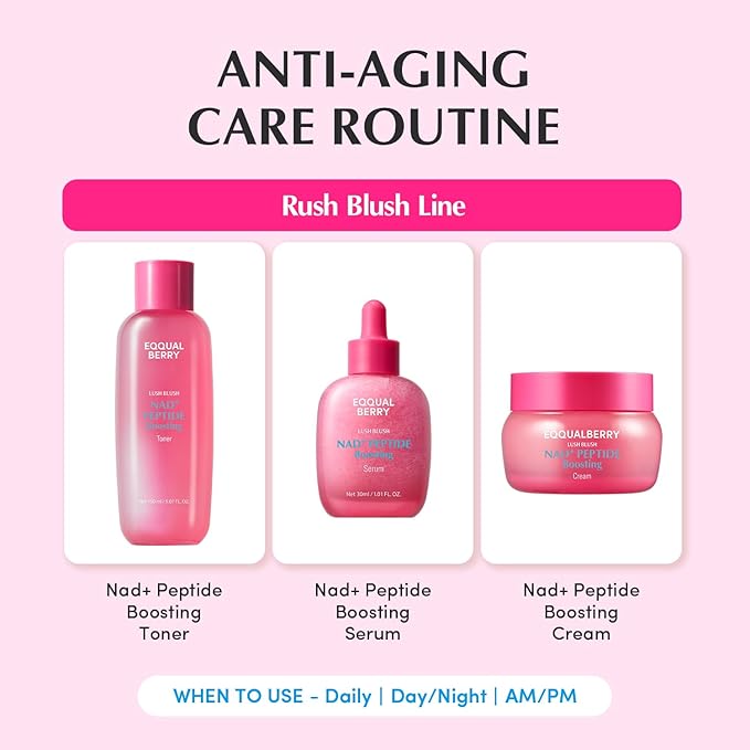 EQQUALBERRY NAD+ Peptide Boosting Toner – Radiance-Enhancing, Hydrating & Firming Toner for Dull Skin, Fine Lines & Wrinkles with Peptides & Ceramide – Anti-Aging Korean Skincare(5.07 fl.oz/150ml)