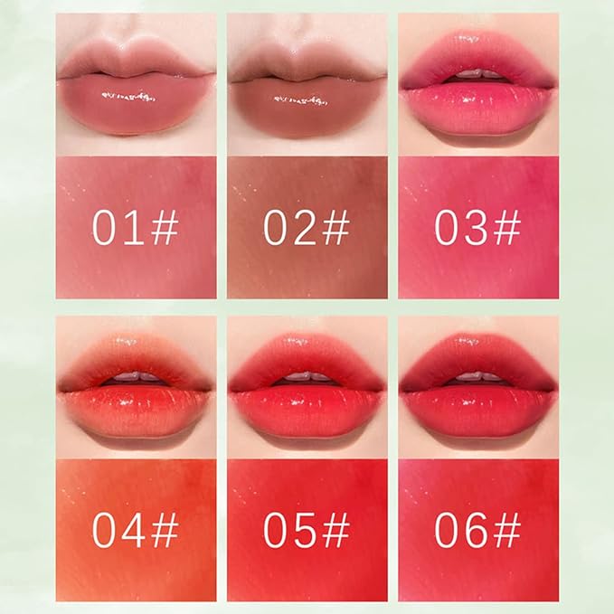 Eakroo 6 Colors Lip Tint Stain Set, Korean Lip Tint Mini Liquid Lipstick for Women, Lip gloss for Girls, Cute Stuff, Blush for Cheeks, Long Lasting, Non-Stick Cup, High Pigment