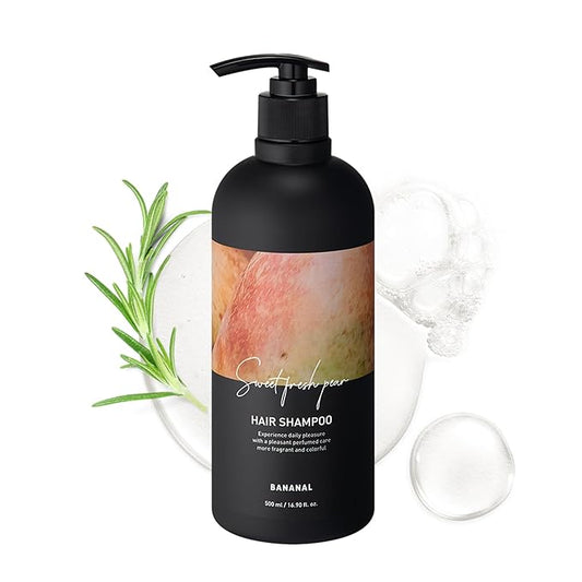 Korean Shampoo with Rosemary – Sulfate, Silicone & Paraben-Free Scalp Care Formula – Strengthens, Hydrates & Refreshes Hair w/ Proteins & Botanical Extracts – Sweet Fresh Pear, 500ml / 13.5 fl oz