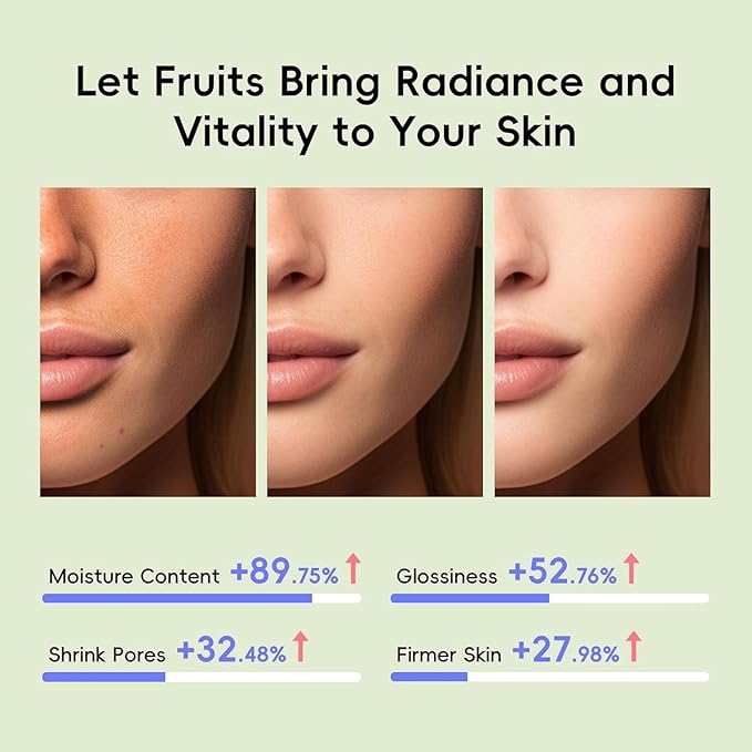 Fruit Skin Care Set, Beauty Gift Sets, Skincare Kit with Serum, Eye Cream, Moisturizer, Hydration, Moisturization, Radiance, Nourishment, Travel Kit for Women Wife Mother Teens Girls