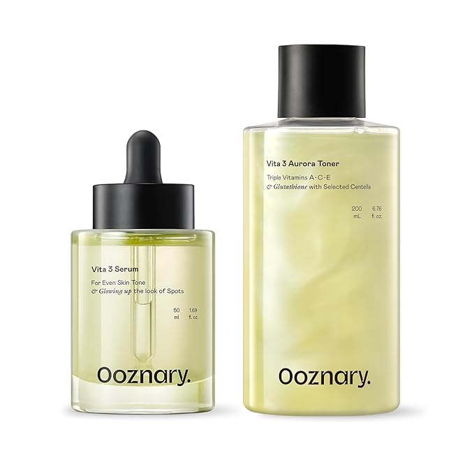 Vita 3 Serum + Toner Set - Vitamin C Derivatives, Niacinamide, Centella for Glow and Extra Hydration 8.45 fl oz l 250ml