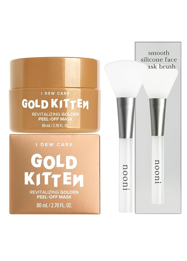 I DEW CARE Gold Kitten, 2.70 fl. oz. + Soft Silicone Face Mask Brush Bundle