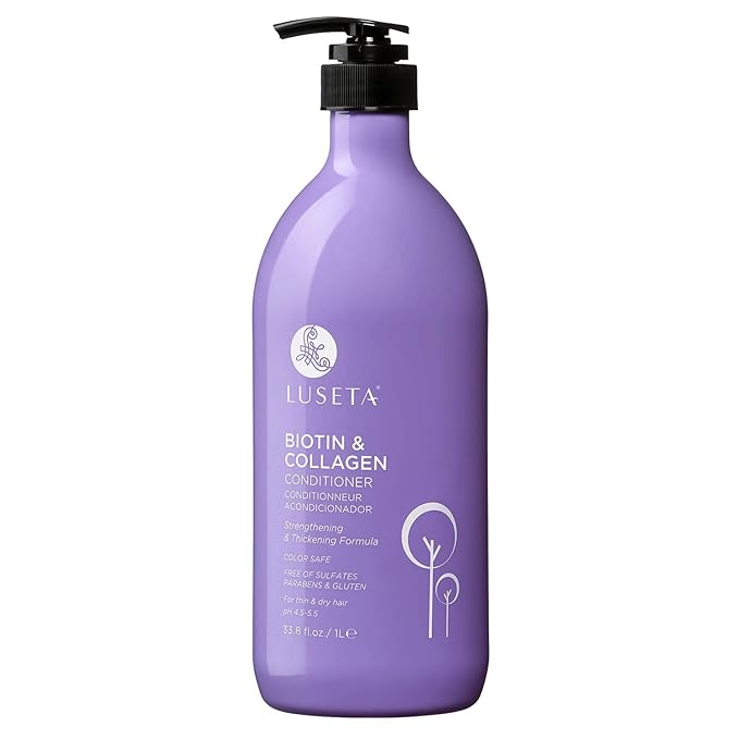 Luseta Biotin & Collagen Conditioner Thickening for Hair Loss & Fast Hair Growth - Infused with Argan Oil to Repair Damaged Dry Hair - Sulfate Free Paraben Free 33.8oz