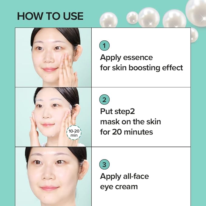 JMsolution Marine Luminous Pearl 3 Step Moisture Mask Plus (10 Sets) | Essence + Sheet Mask + Cream | Hydrating & Radiance Korean Skincare Set | K-Beauty Face Mask