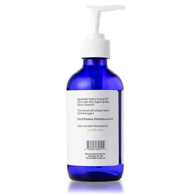 PurO3 Sun Repair Lotion – After Sun Care with Ozonated Coconut Oil & Aloe Vera – Sunburn Relief & Moisturizer for Face & Body – Cool Hydration for Sun-Damaged Skin, 8 Fl Oz Size