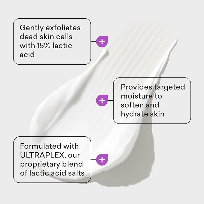 AmLactin Ultra Smoothing - Therapeutic Hand Cream for Dry Cracked Hands - No-Scrub Exfoliator and Moisturizer with 15% Lactic Acid AHA, 4.9 oz (Packaging May Vary)