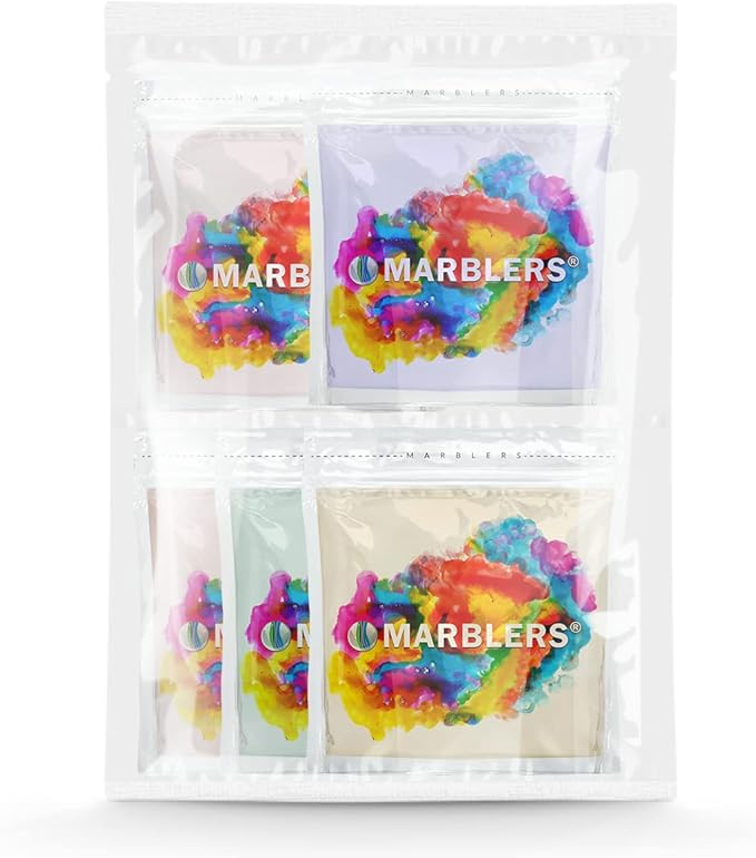 MARBLERS Mica Powder Colorant Set [Eggshell 5 Color Set] |Cosmetic Grade | Epoxy Resin Pigment | Dye | Non-Toxic, Vegan, Cruelty-Free | Lip Gloss, Nails, Body Butter, Bath Bomb, Candle & Soap Making