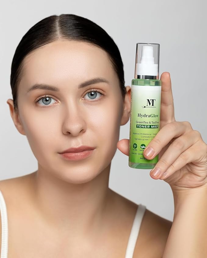 BEMT Hydra Glow Green Tea & Tea Tree Face Toner Mist | Refreshing & Clarifying Facial Spray for Daily Skincare | Lightweight, Non-Sticky Formula (100 ml)
