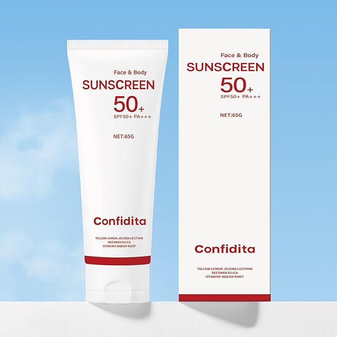 Tallow Sunscreen SPF 50 – Natural Face & Body Sunblock with Grass-Fed Tallow, Water Resistant, Non-Greasy Lightweight Formula for Sensitive Skin Hydration – 2.3 Fl Oz