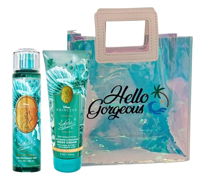 PRINCESS -2 Piece Bundle - ARIELL - White Barn - Bath Body/Work -Premium Beauty - Full Size and Hello Gorgeous Gift Bag (Packaging May Vary)
