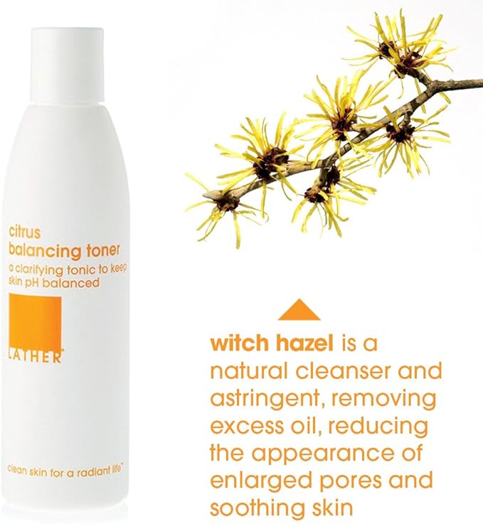 LATHER Citrus Balancing Toner - Clarifying Toner That Balances Complexion - Gentle Ingredients for All Skin Types - Alcohol Free - 6 Fl Oz