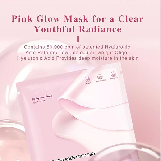 5 EA Deep Collagen PDRN PINK Jelly Gel Mask,Collagen Overnight Face Mask, Hydrating, Firming, Moisturizing, collagen face mask,Korean Skincare