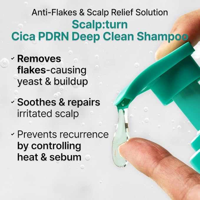 lilyeve SCALPTURN Shampoo – Cica PDRN Deep Clean Shampoo Infused with Exosome & Salicylic Acid, Clarifying Shampoo for Scalp Buildup, Korean Hair Care – 16.23 fl. oz. (17.63 oz.)