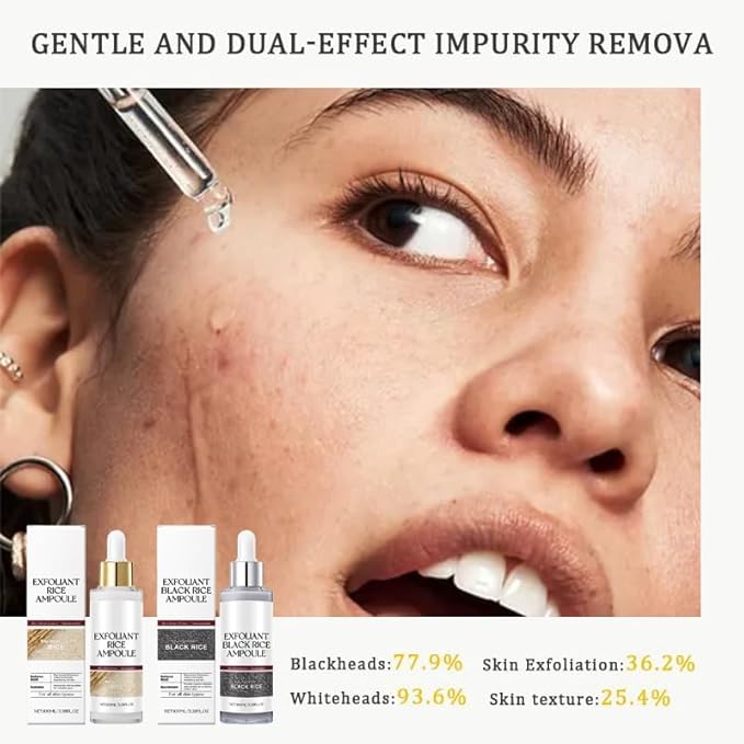 2pcs Black and White Rice Peeling, New Soft Rice Exfoliating Face and Body, Black and White Rice Exfoliant for All Skin Types, Gentle Peel & Deep Hydration
