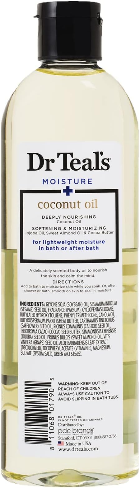 Dr. Teals Bath & Body Oil Variety Gift Set (3 Pack, 8.8oz Ea.) - Rejuvenating Eucalyptus, Ultra Rich Shea Butter, & Nourishing Coconut Oil - Essential Oils Hydrate Skin & Alleviate Stress