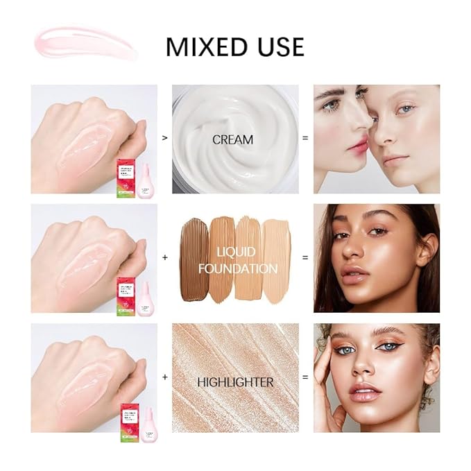 Watermelon Moisturizer Facial Serum, Hydrating Glow Priming Liquid Highlighter.