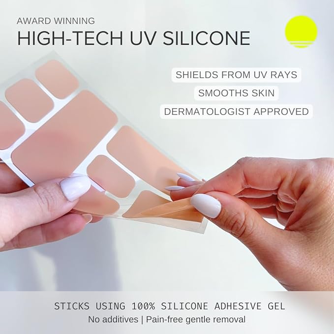 Sun Patch, Reusable Sunblock Patches for Nose, 100% Silicone Sunscreen Nose Patches for UV Protection, Face Stickers with UPF 50, 1 Pack/4 Patches, Sunkiss (Nude) (Golf, Surf, Swim, Ski & Snow)