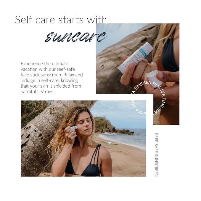 Reef Safe Sunscreen SPF 50 Mineral Face Stick - Travel Size, Biodegradable, Hawaii & Mexico Approved, Zinc Oxide, Oxybenzone & Octinoxate Free, 80 Min Water Resistant, TSA Approved by Coral Safe