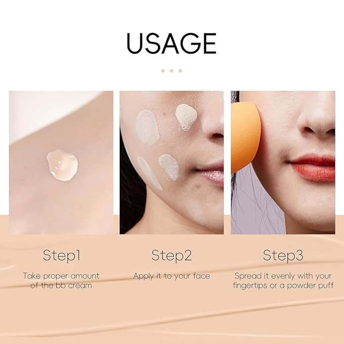 Concealer Hydrating BB Cream, BB Tinted Care Primer With Brush, Color Correcting Creams Beauty Makeup Full-Coverage Foundation & Concealer, Lightweight Fit Face Skin (#270 Wheat, 1.06 oz)
