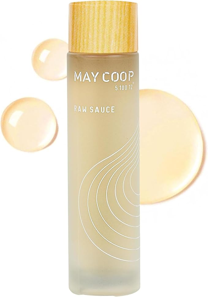 May Coop Raw Sauce Moisture Essence Toner | Korean Hydrating Face Toner for Dry & Sensitive Skin | Rice Water, Centella Asiatica & Birch Bark | Fast-Absorbing Skincare Formula, 1.35 fl. oz.