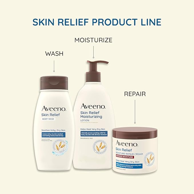 Aveeno Skin Relief Intense Moisture Repair Body Cream with Triple Oat & Shea Butter Formula, Helps Relieve & Restore Extra-Dry Skin with Long-Lasting Moisture, Fragrance-Free, 11 oz- Pack of 2
