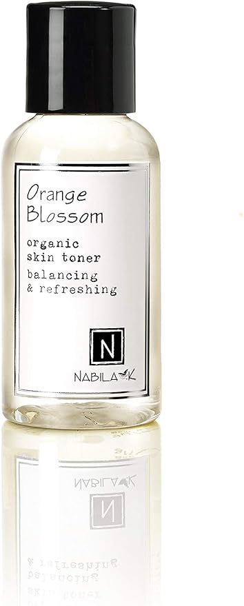 Nabila K Orange Blossom Organic Skin Toner, Soothing, Refreshing, Moisturizing, All Natural, Alcohol-Free, Hypoallergenic, 2.4oz