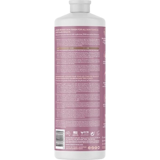 MineTan Spray Tan Solution | Double Dark - Fake Tanning Mist Best for Deep Bronzed Glow Skin Finish, Fast Drying, 1 Hour Express, Hydrating, Salon Professional Formula, Vegan, 33.8 Fl Oz
