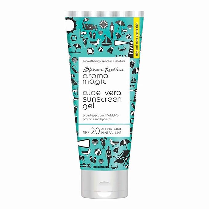 Aroma Magic Aloe Vera SPF 20 Sunscreen Body Gel | 3.38 Fl Oz (100ml) | with Broad Spectrum UVA/UVB Protection | Natural Face Sunblock for Men & Women