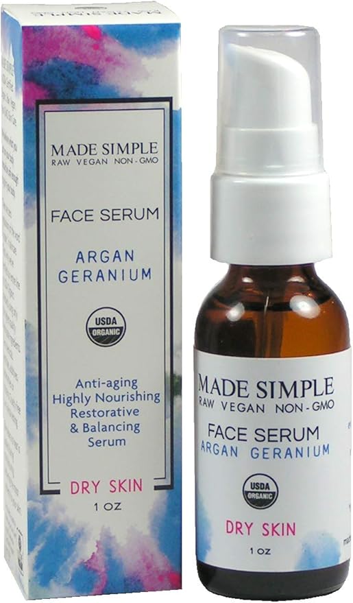 Argan Geranium Face Serum - Certified Organic, Vegan, & Cruelty-Free