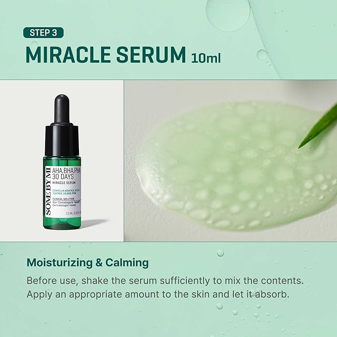 SOME BY MI AHA BHA PHA 30Days Miracle AC SOS Kit - Toner 1.01Oz, Serum 0.33Oz, Cream 0.7Oz, Foam 1.01Oz - Mild Exfoliating Daily Skin Care Set - Skin Wastes, Sebum, Oiliness Care - Korean Skin Care