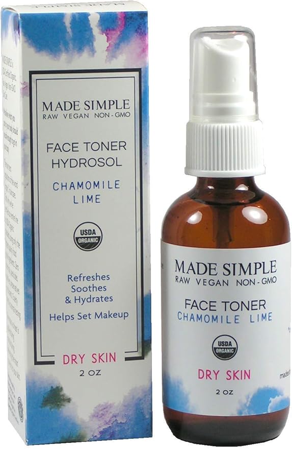 Chamomile Lime Face Toner for Dry Skin - Certified Organic, Vegan, & Cruelty-Free
