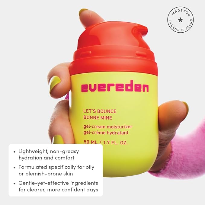 Evereden Pre-Teen Collection: Triple Green Tea Steer Clear Balancing Jelly Cleanser Pre Teen Face Wash, Let's Bounce Gel-Cream Face Moisturizer, & Balance Up Water-Based Toner Pads for Face