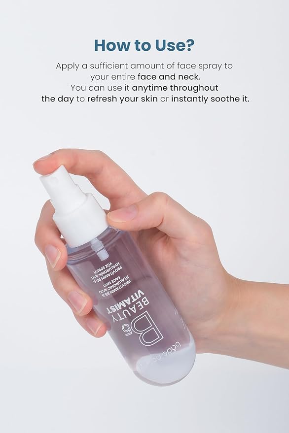 Bade Natural Vitamin Mist with ProVitamin B5 & Hyaluronic Acid – Deep Hydration Face Spray for Soft, Smooth & Supple Skin, Refreshing Facial Mist for Daily Moisture, 100 ml