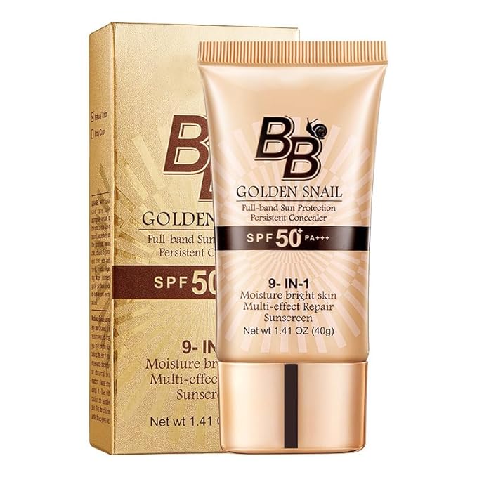 Sunscreen Golden Snail Perfect Cover BB Cream - Tinted Moisturizer with Full Coverage Concealer, SPF50+ PA++++, Long-Lasting Lightweight Formula (1)
