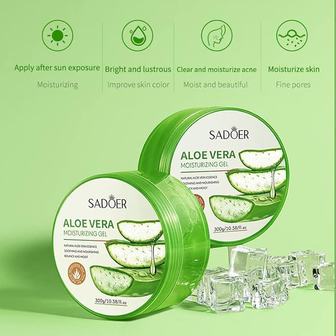 New Soothing Moisture - Aloe Vera Moisturizer for Face, Scalp, Hair - Aloe Vera Gel for Skin and Sunburn Relief - 10.58oz