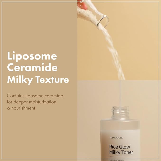 TOSOWOONG Glow and Hydration Duo: Real Collagen Fit & Rice Glow Milky Toner | Enhance Skin Elasticity and Achieve Glass Skin