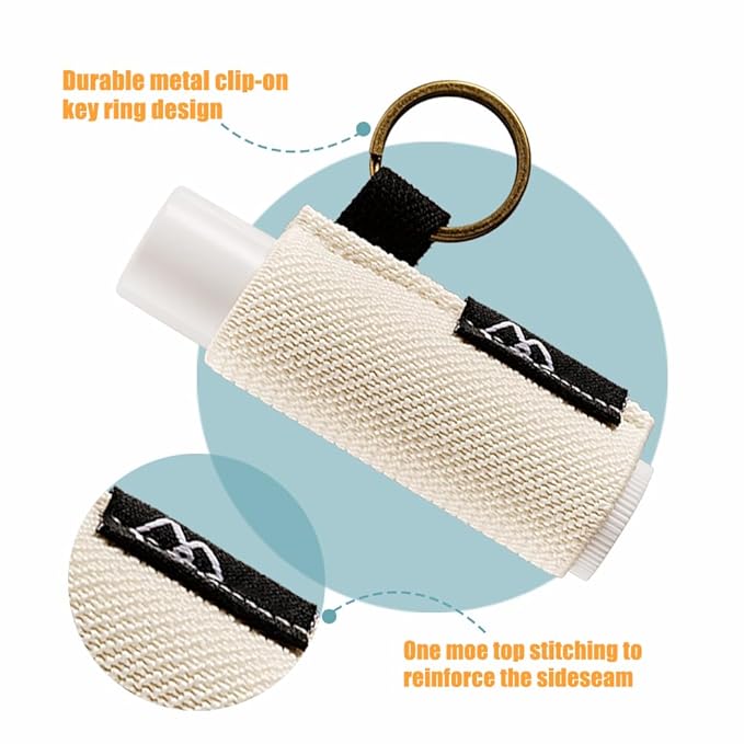 WK IEASON - Lip Balm Holder Keychain Clip On Lipstick Sleeve Chapstick Sleeve Holder Keychain Pack of 5