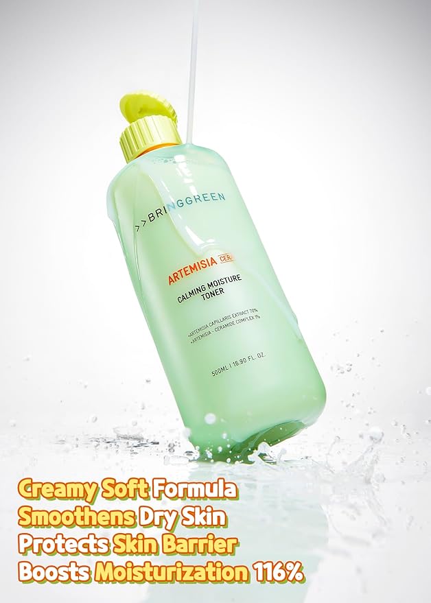 Bring Green Artemisia Cera Calming Moisture Toner | Daily Skincare Routine for Redness Relief, Super Calming Facial Toner to Relieve Sensitive, Irritated Skin 8.45 Fl. Oz., 250ml
