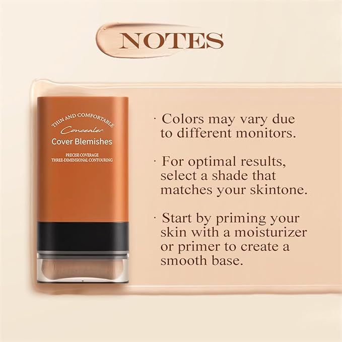 Flawless Hydrating Face Foundation Stick, Korean Lightweight Full-Coverage Cream-to-Matte Multi-Use Makeup for Dark Circles & Blemishes, Long-Wear Cream Stick with Brush (03#Pink Velvet)