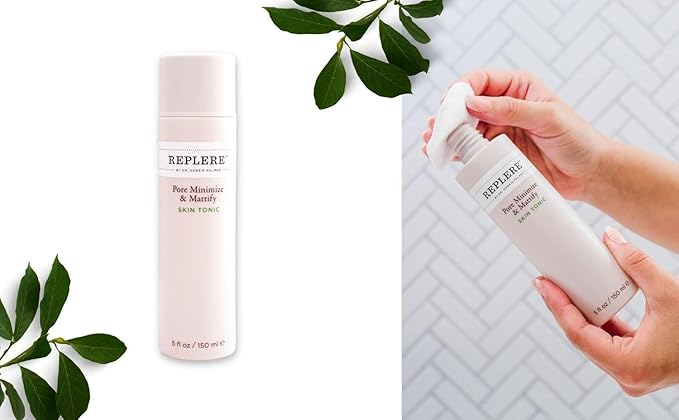 Replere Pore Minimize & Mattify Skin Tonic – Facial Toner for Women with Glycolic, Salicylic & Azelaic Acids, Coffea Arabica & Green Tea – Pore Perfecting Face Toner & Exfoliant (5 fl oz)