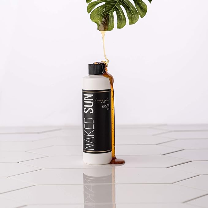 Naked Sun Honey Glow Violet Spray Tan Solution - 8 oz Airbrush Sunless Self Tan Spray