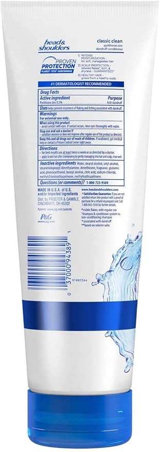Head & Shoulders Classic Clean Dandruff Conditioner, 10.9 fl oz