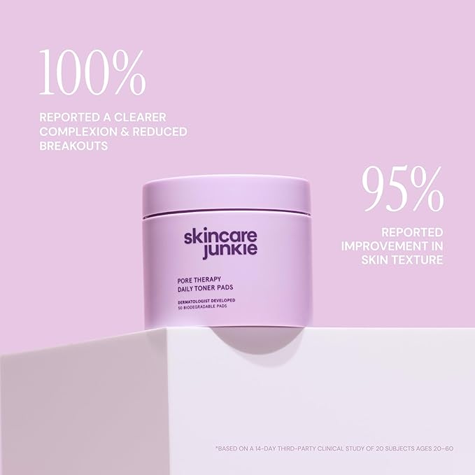 3-Step Pore Therapy Routine Bundle (Cleanser + Toner Pads + Antioxidant Moisturizer) – Fragrance-Free, Vegan, for Normal to Oily Skin