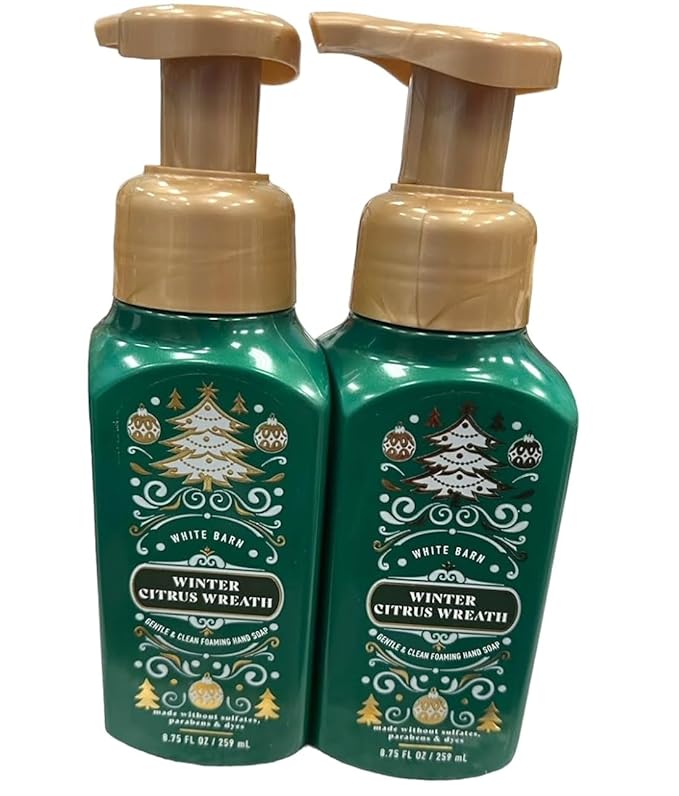 Bath and Body Works 2 Pack Winter Citrus Wreath Gentle Foaming Hand Soap 8.75 Oz