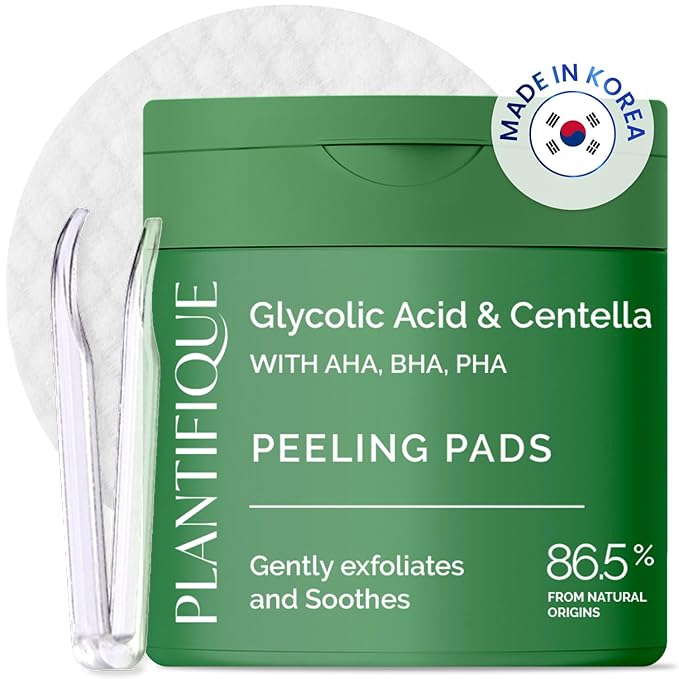 PLANTIFIQUE Facial Sheet Mask Hydration Heaven 5 pack – Aloe Vera and Korean Glycolic Acid Toner Pads with CICA, 60 Pcs