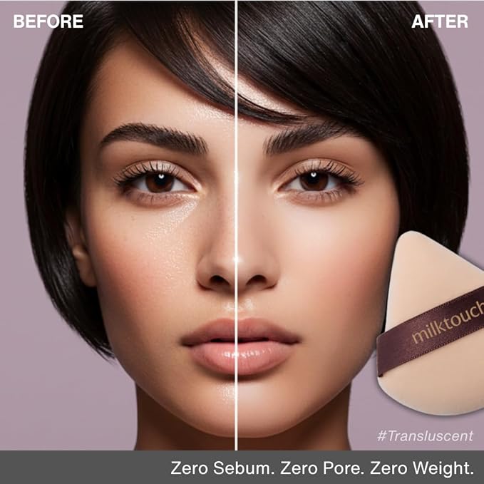 MILKTOUCH Air Blur Rice Setting Powder, Loose & Pressed Face Powder Foundation, Lightweight Vegan, Longwear 24H Blur Waterproof - Translucent