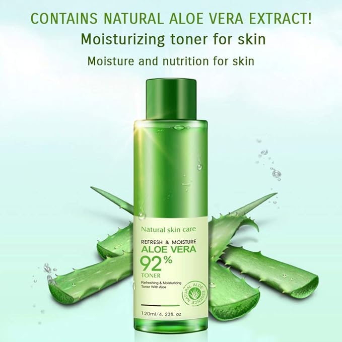 BIOAQUA 92% Aloe Vera Refresh Moisturizing Toner Natural Plant Skin Care 120ml