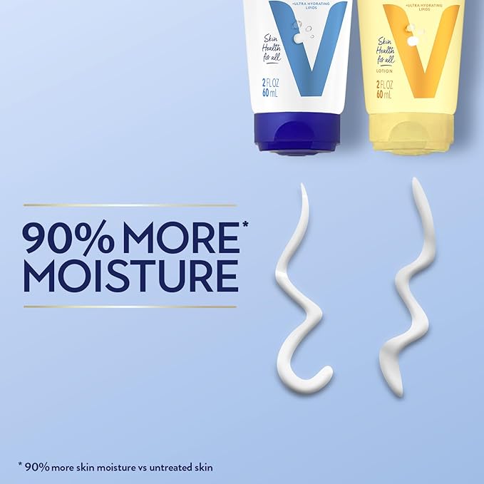 Vaseline Intensive Care Lotion Bundle – Advanced Repair Unscented Formula and Nourishing Moisture Hand and Body for Extremely Dry Skin, 2 OZ Ea (2 Piece Set)