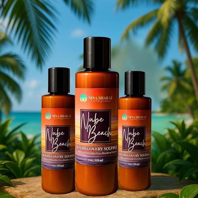 Nube Beach Sun Recovery Soufflé – After Sun Body Moisturizer with Aloe, Vitamin E & Coconut Oil – Soothing Hydration for Sun-Damaged Skin – Lightweight, Non-Greasy, 4 oz